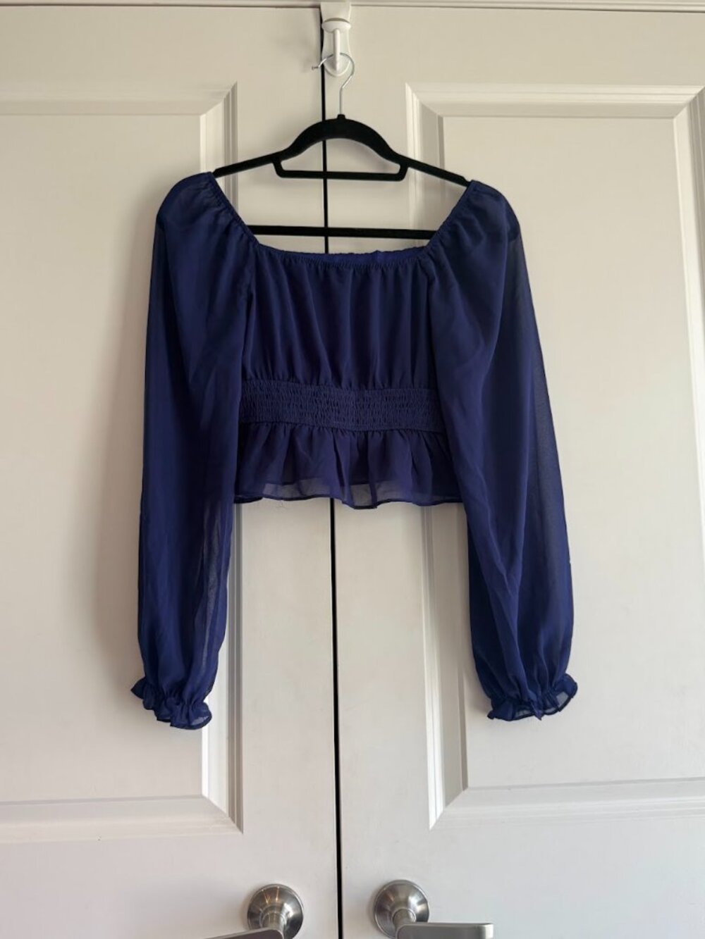 Ruffle hem peplum top from boutique